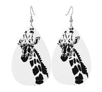 Black and white giraffe Leather earrings, European and American style earrings for young women, birthday gifts/Valentine's Day gifts