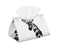 Black and white giraffe Rectangular leather tissue box, suitable for office, bathroom, home, and car interiors.