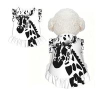 Black and white giraffe S Pet Apparel for Small Dogs-Cute Summer Outfit for Puppy, Soft Breathable Pet Clothes for Cat