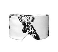 Black and White Giraffe Unisex Side Sleeping Headband, Sleeping Eye Mask and Ear Muffs, (26.8 * 4.3 inches), Indoor and Outdoor Travel Yoga Adjustable Comfort Eye and Ear Muffs,