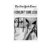 Black And White Girly Poster Retro NewsPaper Wall Art Vintage Bar Cart Decor Trendy New York Times Canvas Prints for Barthroom Home Bar Unframe-style 12x18inch(30x45cm)