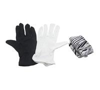 Black and White Gloves with Silk Scarf Trick - Magic Stage Prop, Cloth Material, 22.5cm Gloves, 3x6cm Scarf