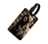 Black and White Goat Luggage Tag for Suitcases TSA Approved with Name Id Card Suitcase Tags Identifiers Black Strap Clear Window Personalized Baggage Tag for Cruise Airport Travel Essentials