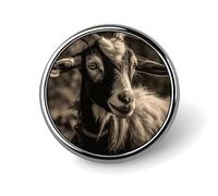 Black And White Goat Round Lapel Pins for Men Women Metal Button Pin Fashion Personalized Brooch Pins for Men Suits Cute Brooch Badge for Backpack Clothing Hat Bag Decoration