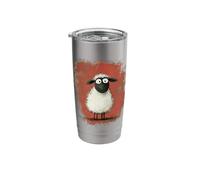 Black and White Goggle Eye Sheep Stainless Steel Insulated Tumbler