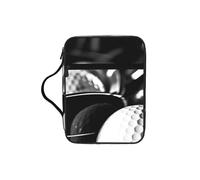 Black and White Golf Bible Cover for Women - Stylish Large Bible Case for Men, Multi-Functional Carrying Book Cover Church Bag with Handle and Zipper Pocket - Bible Bag Christian Gifts