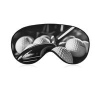 Black and White Golf Eye Mask, Side Sleeping Mask Light Blindfold Sleeping Mask Nose Pad and Elastic Band for Children Women and Men