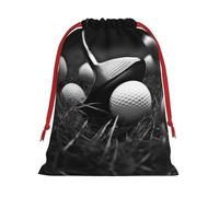 Black And White Golf Ultra Soft Velvet Gift Bag, Stylish Design, Preferred For Holidays