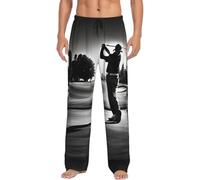 Black And White Golfs Print Men'S Pajama Pants With Pockets Mens Pajama Bottoms Sleepwear Lounge Sleep Long Pj Pant
