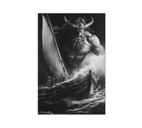 Black And White Greek God Poseidon 2 Canvas Poster Wall Art Decor Print Picture Paintings for Living Room Bedroom Decoration 20x30inch(50x75cm)