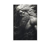 Black And White Greek God Poseidon Canvas Poster Wall Art Decor Print Picture Paintings for Living Room Bedroom Decoration 24x36inch(60x90cm)