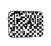 Black and White Grid Laptop Bag Handheld Portable Briefcase Shockproof Protective Sleeve Computer Inner Bag for 15 inch inch Laptop