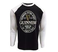 Black and White Guinness Long Sleeve T-Shirt with Dublin Ireland Label