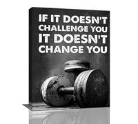 Black and White Gym Wall Art Cool Gym Workout Sign Poster Pictures Wall Decor Life Inspirational Quotes Canvas Painting Prints Motivational Sports Framed Artwork for Gym Bedroom Living Room 12"x16"