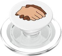 Black and White Handshake Anti-Racist PopSockets PopGrip for MagSafe