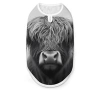 Black And White Highland Cow Dog Shirt for Dogs & Cats Soft Breathable Pet Vest T Shirt Lightweight Dog Tank Top XL