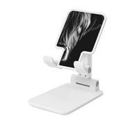 Black And White Highland Cow Foldable Cell Phone Stand Adjustable Angle Height Desktop Portable Cellphone Cradle Compatible With All Smartphone White-Style