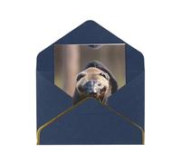 black and white Honey Badger print Thinking of You Card with Envelope,Happy Holidays Greeting Cards Blank Inside with Envelope