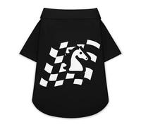 Black And White Horse Racing Flag Cute Dog Shirt Button Down Cats Clothes T-Shirts for Small Medium Large Pet