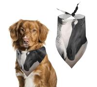 Black and White Horses Dog Bandanas - Cute Pet Scarf for Dogs Cats Triangle Kerchief Bibs Soft Breathable Pet Bandanas Fashion Accessory for Puppy Small Medium Large Pets