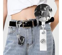 Black and White Horses Running Badge Reels Retractable with Clip and Keychain Funny Cute Badge Clips Id Card Badge Holder for Office Worker Doctor Nurse