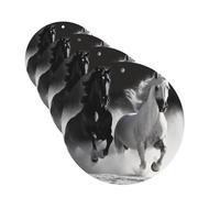 Black and White Horses Running Car Air Fresheners Cards 4 Pcs Hanging Fragrance Scented Cards Long-Lasting Car Aromatherapy Tablets for Wardrobe Bathroom Car Interior Mirror Pendant Gifts