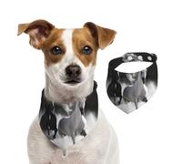 Black and White Horses Running Dog Bandanas,Summer Bandanas for Dogs Washable Adjustable Dog Triangle Scarf Bibs Cute Pet Bibs for Medium Large Dogs Puppy and Cats Medium