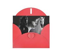 Black and White Horses Running Greeting Cards Blank Note Cards with Envelopes Happy Birthday Card Thank You Card Wedding Party Invitation Cards for All Occasions 4x6 Inch