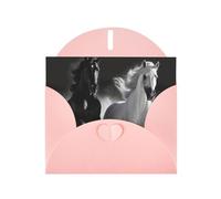Black and White Horses Running Greeting Cards Blank Note Cards with Envelopes Happy Birthday Card Thank You Card Wedding Party Invitation Cards for All Occasions 4x6 Inch