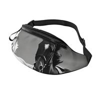 Black and White Horses Running Print Unisex Pack Waist Bag Travel Accessory for Sunglasses Wallets Passports Key