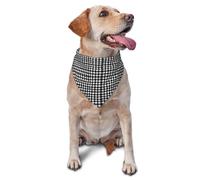 Black And White Houndstooth Print Pet Scarf Adjustable Bibs Handkerchief Triangle Pet Scarves For Outdoor Cat Pets