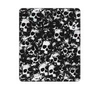 Black And White Human Skull Non-Slip Rubber Gaming Mouse Pad 10x12 Inches (Vertical Layout) â€“ Premium Full-Print, Eco-Friendly Polyester Top With High-Grip Rubber Base For Office, Study & Pc Gaming