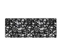 Black And White Human Skull Premium 3080-Styled Edge-Locked Gaming Mouse Pad â€“ Full-Print, Non-Slip Rubber-Base Desk Mat For Office, Study & Pc/Console Gaming (3mm Thick, Eco-Friendly Polyester)