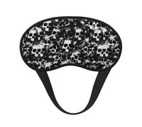 Black and White Human Skull Premium Eye Mask â€“ Soft Satin Sleep Mask with Full-Print Front Design, 100% Polyester Shade Eye Cover for Travel, Meditation, Yoga & Night Rest