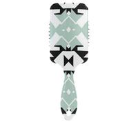 Black and White Illustration Design Aztec Mint anti static massage brush for hair Designed wet dry brush for hair loss for Effortlessly Defined Curls & Waves with Ergonomic handle