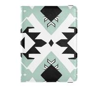 Black and White Illustration Design Aztec Mint Leather Passport Card Holder Cover Combo for travel Vaccine Card Holder Cover Combo Passport Case Travel Documents Wallet for men Ultra Slim