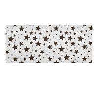 Black and White Illustration Design Stars Brown Long Huge Mouse pad for desks Long Large Desk Mouse pad Desktop mat 31.5 x 11.8in