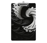 Black and White Image Clipboard 8.5×12.5 Inch Acrylic Clip Board with Metal Clip A4 Letter Size Decorative Clipboard Cute Hanging Clipboards for Office, Teacher, Nurse, Doctor,
