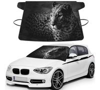Black And White Image Of A Leopard, Car Windshield Cover, Protective Windscreen Cover - Snow Ice Sun UV Dust Water Resistant - Fit for Most Cars