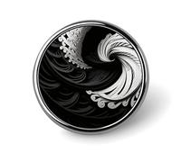Black And White Image Round Badge Cute Brooch Hats Jackets Decor Personalized Lapel Pin Clothing Jewelry Accessories for Wedding Party Gift