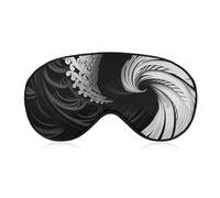 Black and White Image Sleep Mask for Women Men Side Sleeper Eye Cover with Adjustable Strap Soft Breathable Blackout Mask Slip-Free Deep Sleeping Travel Essentials