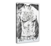 Black And White Ink Painting of A Male Nude 2 Canvas Poster Wall Art Decor Print Picture Paintings for Living Room Bedroom Decoration 20x30inch(50x75cm)