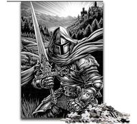 Black And White Knight Jigsaw Puzzles for Adults 1000 Jigsaws, Challenging To Complete But Fun And Humorous Birthday Present, Gifts, Wall Art (50x75cm)
