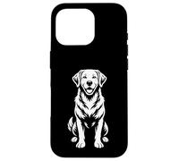 Black and White Labrador Retriever Sitting Vector Dog Art Case for iPhone 16 Pro
