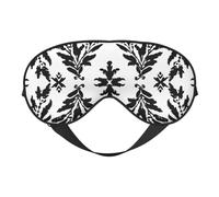 Black and White Leaves Printing Sleep Mask for Women Men Double-Sided Print Soft Silk Eye Masks Eye Sleep Shade Cover