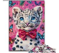 Black And White Leopard 1000 Piece Jigsaw Puzzles for Adults Gifts, Toy Intellectual Game Artists Collection, Fine Art (26x38cm)