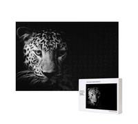 Black And White Leopard,300 Pieces Wooden Jigsaw Family Game Jigsaw Puzzles for Adults Teens Home Decor
