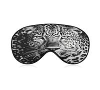 Black and White Leopard Face Eye Cover Breathable Comfortable Eyeshade Soft Skin Friendly Sleep Mask Party Night Blindfold with Fashion Adjustable Eye Mask for Night Sleeping Travel Nap