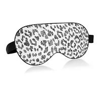 Black and White Leopard Fur Texture Sleep Eye Mask, Sleeping Mask & Blindfold with Elastic Headband Soft Comfort Eyeshade Sleep Cover for Travel Yoga Nap