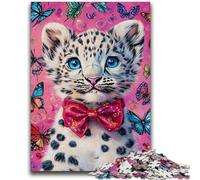 Black And White Leopard Jigsaw Puzzles for Adults Teenagers Jigsaws Puzzle,Educational Games Wall Decoration Unique Birthday And Xmas Gifts (38x26cm)